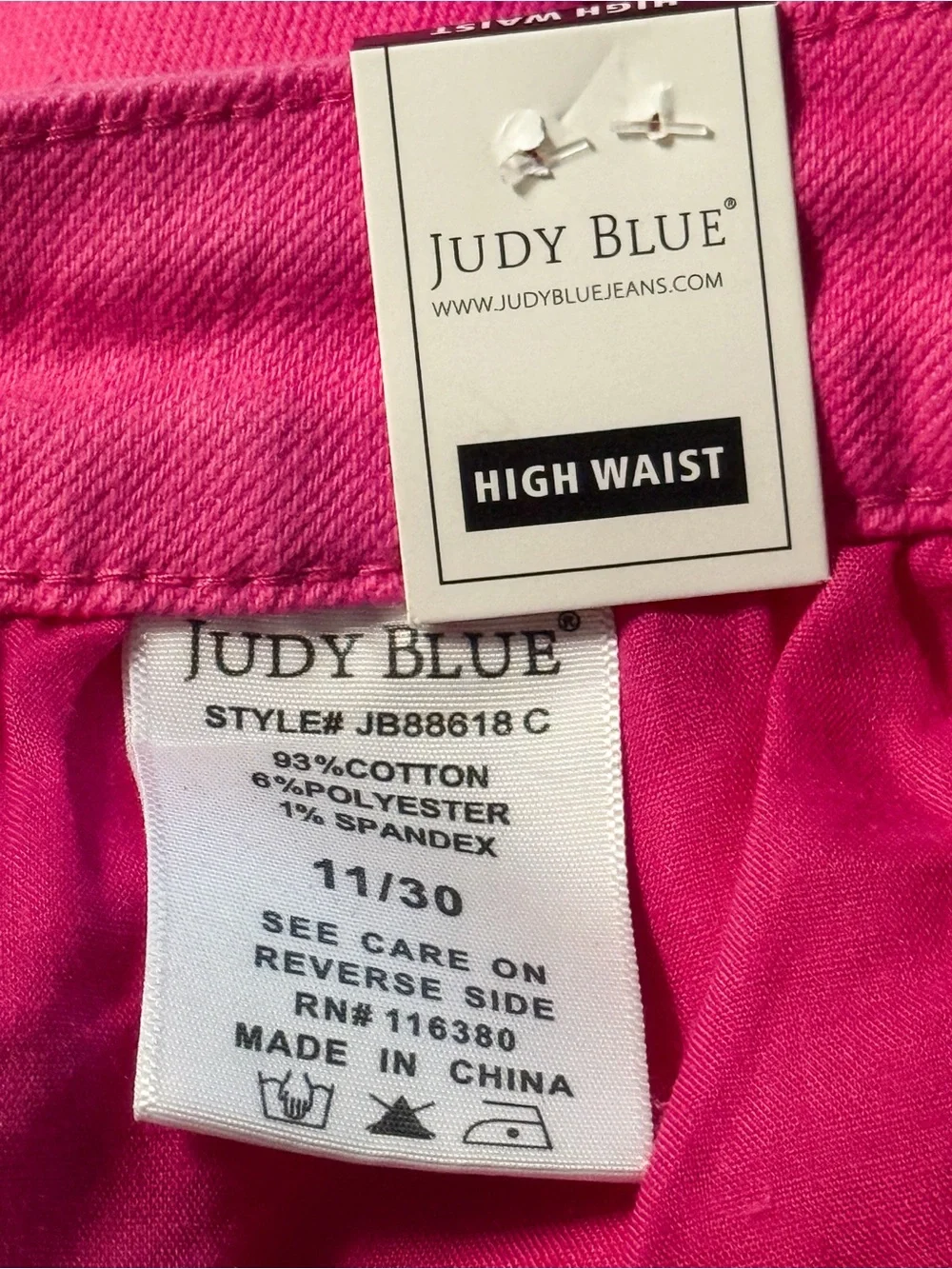 Judy Blue Pink Garment Dyed High Waist Flare Jeans 11/30 NWT - Picture 16 of 17
